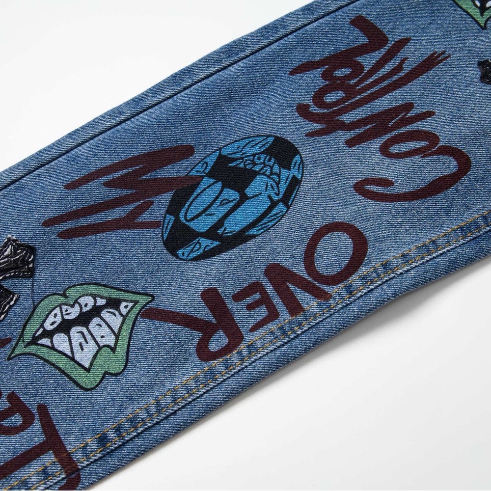 Chrome Hearts Embroidered Cross Patch Straight-Le… - image 5